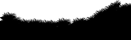 Grass silhouette seamless background stock illustration vectorのイラスト素材