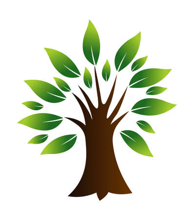 Tree icon logo illustration isolated on white backgroundのイラスト素材