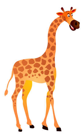 Giraffe African animal vector illustration isolated on white backgroundのイラスト素材