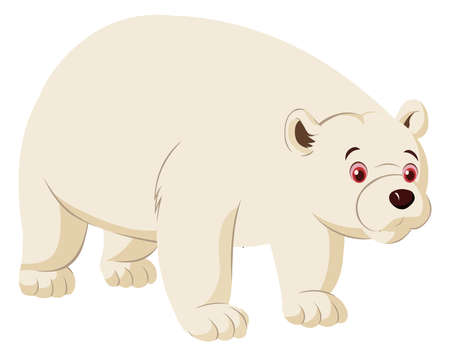 Polar bear cartoon animal illustration vector isolated on white abckgroundのイラスト素材
