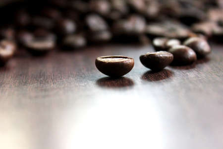 Closeup of roasted coffee beans stock photo
