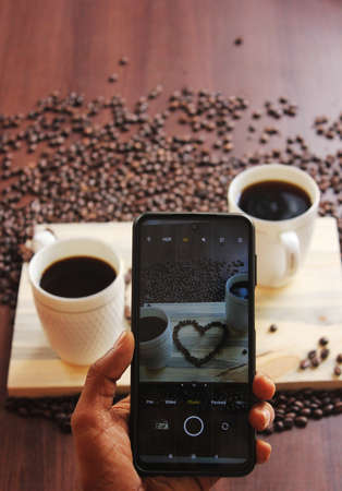 Coffee beans in a Heart Shape. stock photoの写真素材