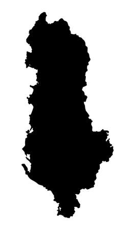 Albania map silhouette vector isolated on white backgroundのイラスト素材