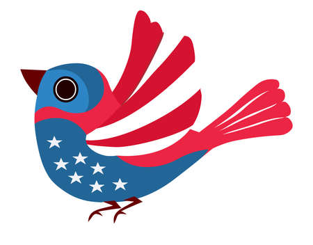Patriotic bird American flag vector isolated on white backgroundのイラスト素材