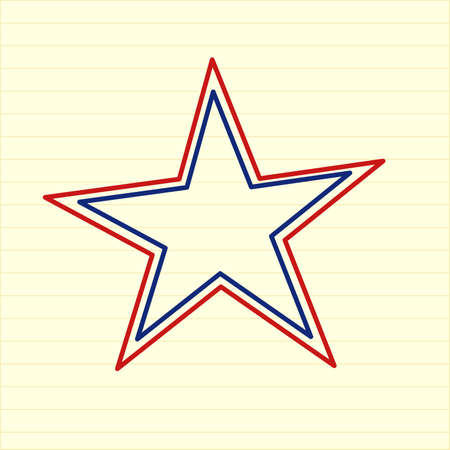 Patriotic star on notebook paper vectorのイラスト素材