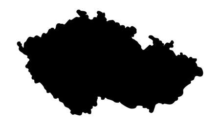 Czech Republic map silhouette vector Ã¬solated on white backgroundのイラスト素材