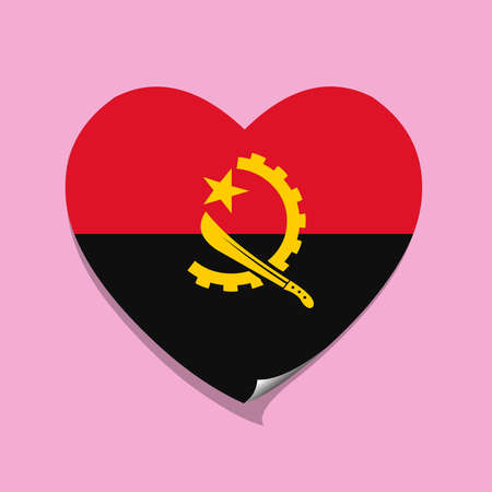 I love Angola flag heart illustrationのイラスト素材