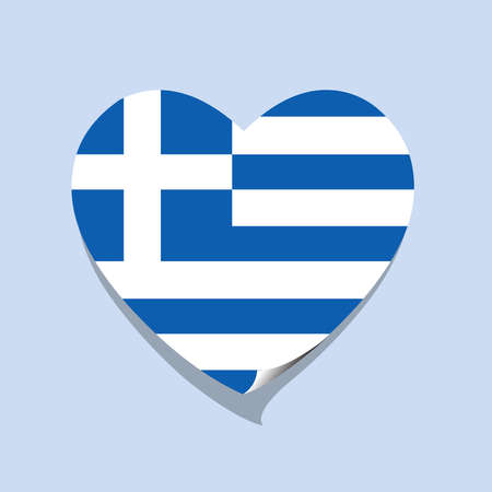 I love Greece flag heart vector illustrationのイラスト素材