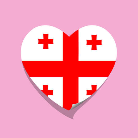 I love Georgia flag heart vector illustrationのイラスト素材