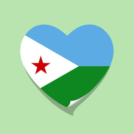 I love Djibouti flag heart vector illustrationのイラスト素材