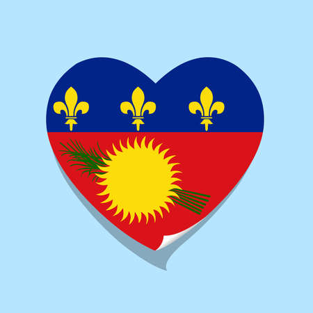 I love Guadeloupe flag heart vector illustrationのイラスト素材