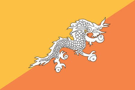 Bhutan flag vector illustrationのイラスト素材