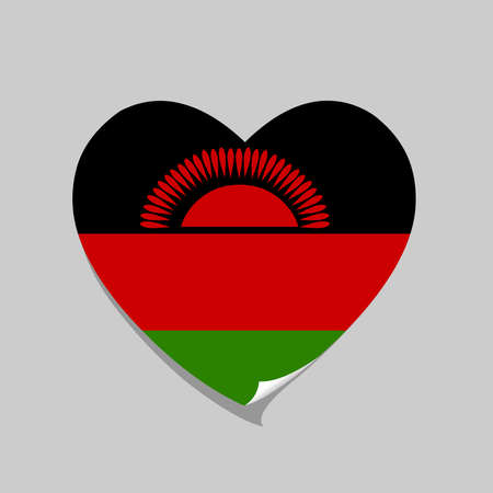 I love Malawi flag heart vector illustrationのイラスト素材