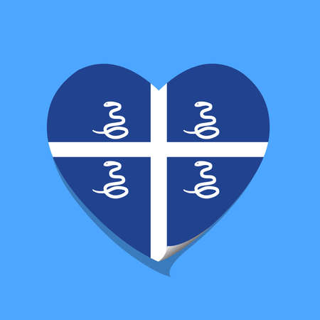 I love Martinique flag heart vector illustrationのイラスト素材