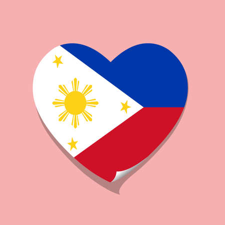 I love Philippines flag heart vector illustrationのイラスト素材