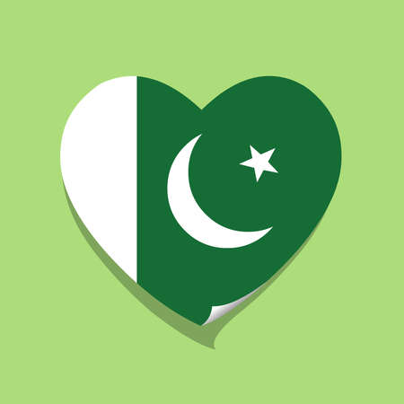 I love Pakistan flag heart vector illustrationのイラスト素材