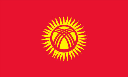 Kyrgyzstan flag vector National flag of Kyrgyzstanのイラスト素材