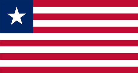 Liberia flag vector Illustration National flag of Liberiaのイラスト素材