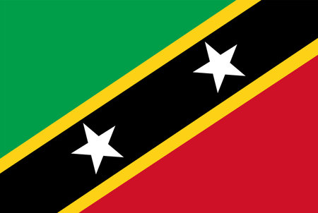 Saint Kitts and Nevis flag vector National flag of Saint Kitts and Nevisのイラスト素材
