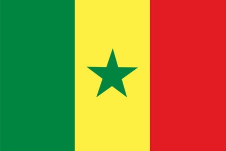 Senegal flag vector National flag of Senegalのイラスト素材