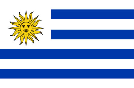 Uruguay flag vector National flag of Uruguayのイラスト素材