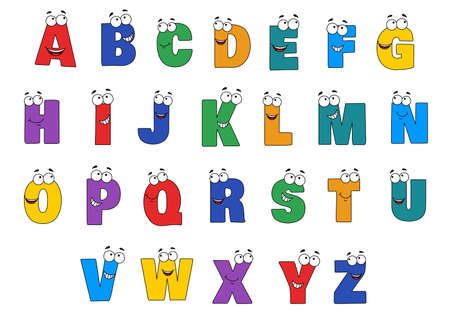 Cartoon aphabet vector isolated on white backgroundのイラスト素材