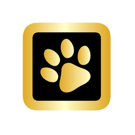Paw print logo icon golden vector illustrationのイラスト素材