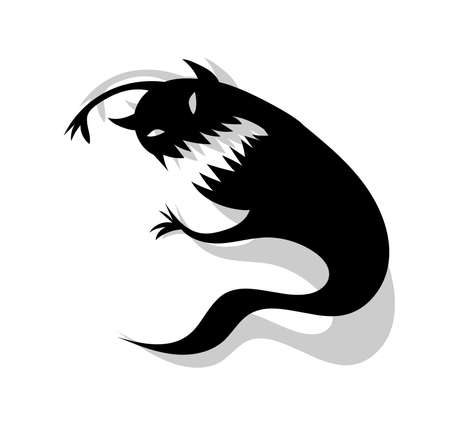 Monster shadow isolated on white backgroundのイラスト素材