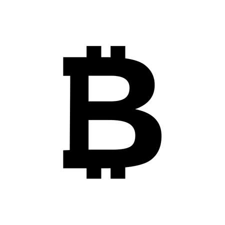 Bitcoin logo black isolated vector illustrationのイラスト素材