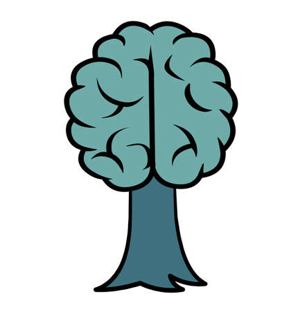 Brain tree vector isolated on white backgroundのイラスト素材