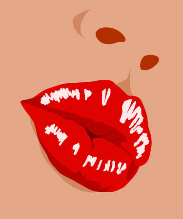 Red lips Sexy kiss vector illustrationのイラスト素材