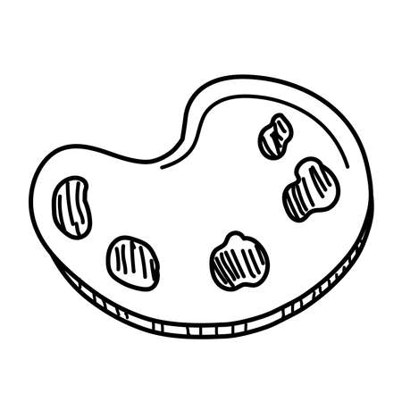 Artist Palette line art vector illustration isolatedのイラスト素材