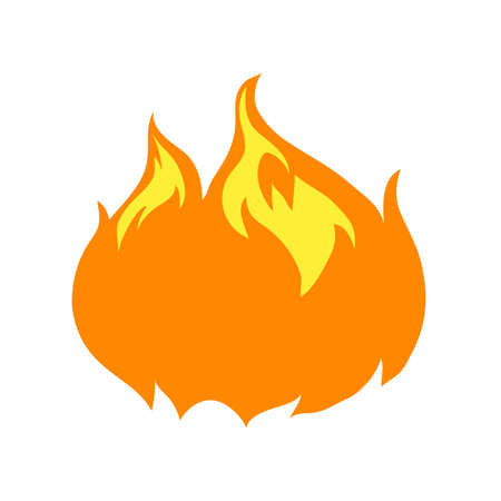 Fire flame logo icon vector isolated on white backgroundのイラスト素材