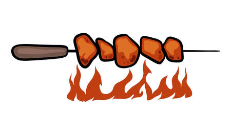 Meat BBq vector isolated on white backgroundのイラスト素材