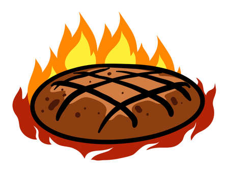 Meat BBq logo icon vector isolatedのイラスト素材