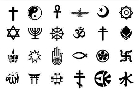 Religion symbols vector isolated on white backgroundのイラスト素材