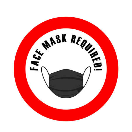Face mask required sign. New normal wearing mask icons. Women wearing masks.のイラスト素材