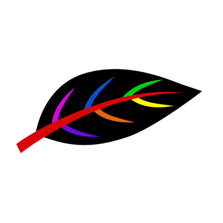 colorful rainbow leafのイラスト素材