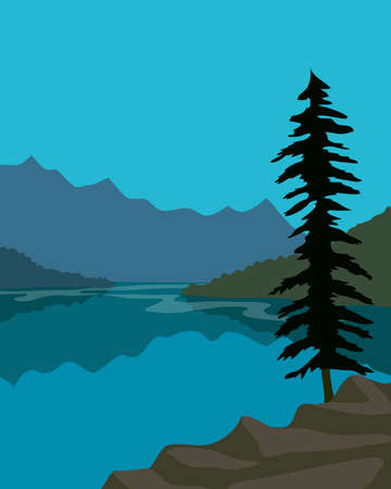 Canadian beautiful  landscape vector illustration.のイラスト素材