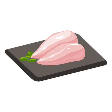 Fillet of chicken breast, healthy food vector Illustration isolatedのイラスト素材