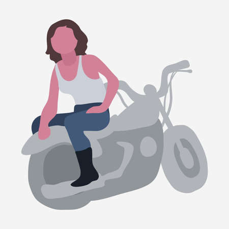 Woman biker clip art
