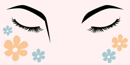 Beauty woman eyes banner vector