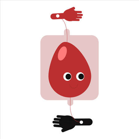 Helping hand. Blood donation concept  Vector illustrationのイラスト素材