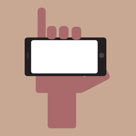 Handhold smart phone logo clip artのイラスト素材