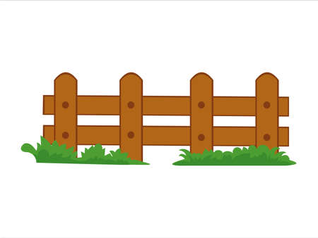 Wooden fence clipartのイラスト素材