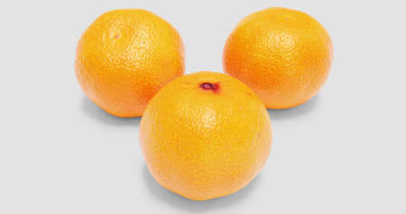 Tangerine isolated on white background with shadowsの写真素材