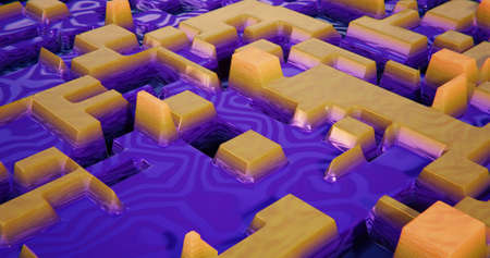 Purple abstract background landscape illustration 3d renderingの写真素材