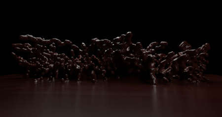 Splash of hot brown chocolate 3d-rendering illustrationの写真素材