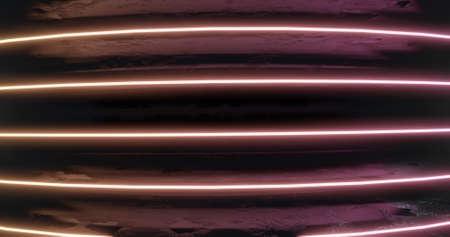 Abstraction glowing pink stripes illustration 3d renderingの写真素材