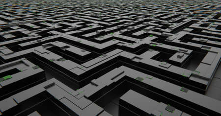 Futuristic maze going to infinity background 3d-renderingの写真素材